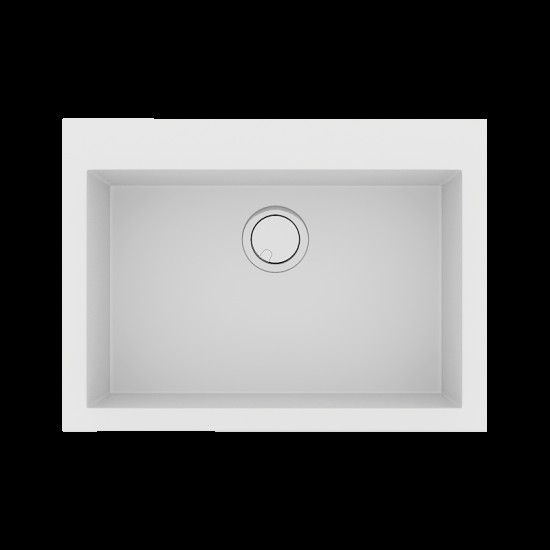 Νεροχύτης Γρανιτένιος Sanitec Ultra Granite 815 70 1B (70X50) Bianco (Λευκό) Βαρέως Τύπου με 1 Μεγάλη Γούρνα